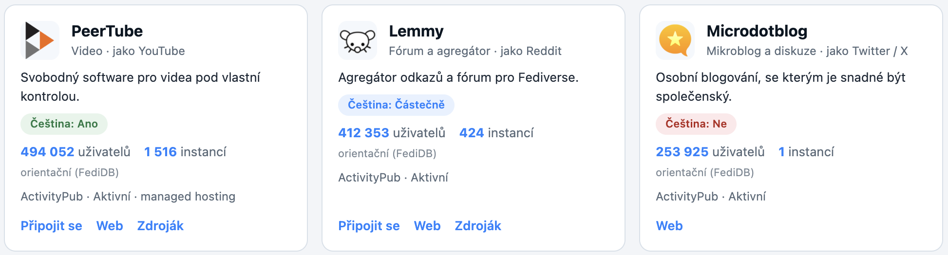 Náhled karty aplikace