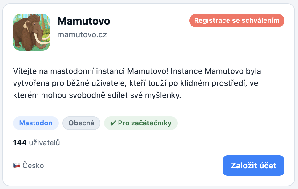 Náhled karty instance